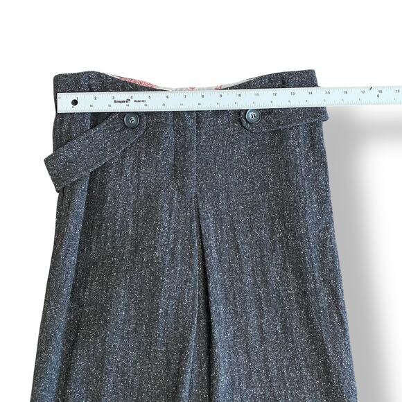 Grayson Wool Silk Wide-Leg Pants Women’s‎ 6 Black Speckled High Waist Office - Picture 3 of 11